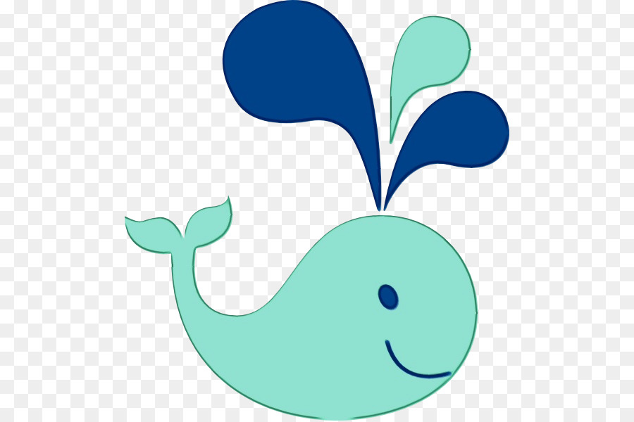 Clip Art Turquoise Aqua Whale foglia - 