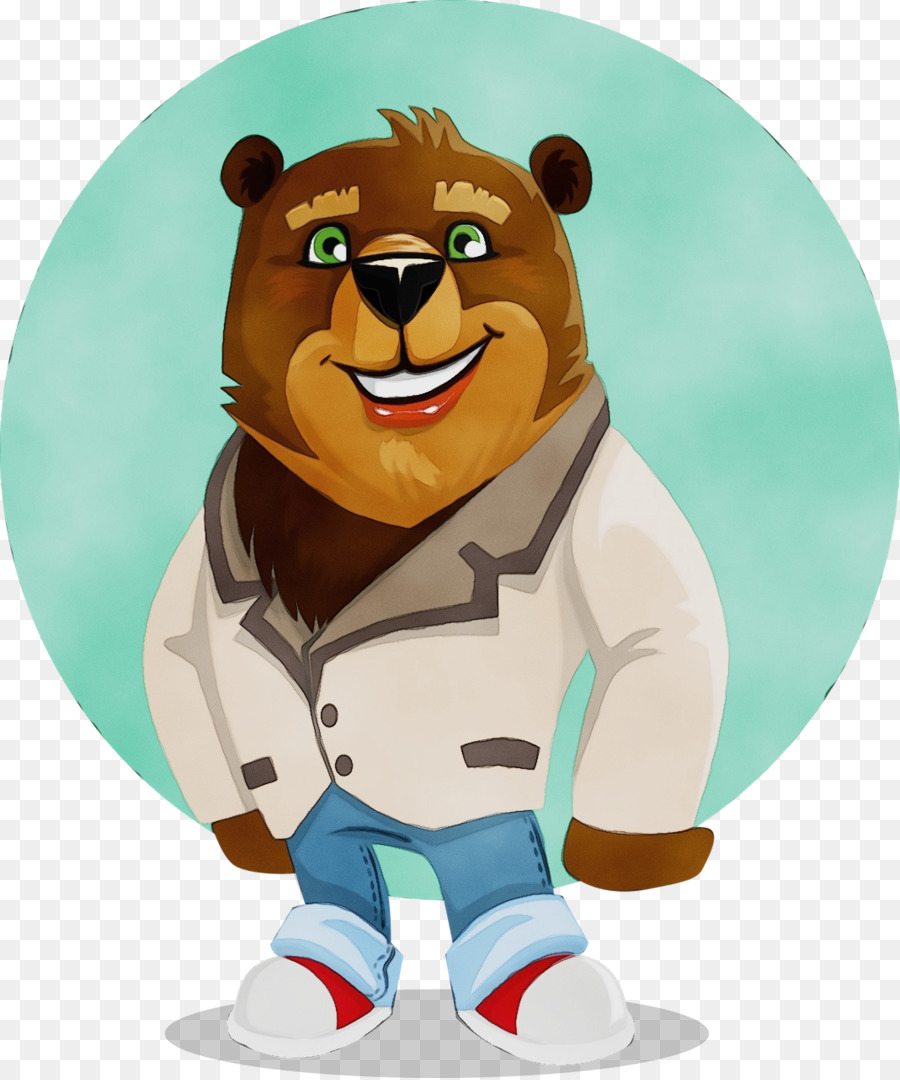 cartoon brown bear bear mascot animated cartoon
