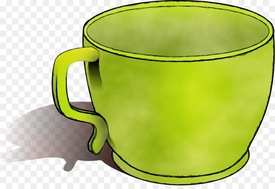 tazza verde tazza di bicchieri gialla - 