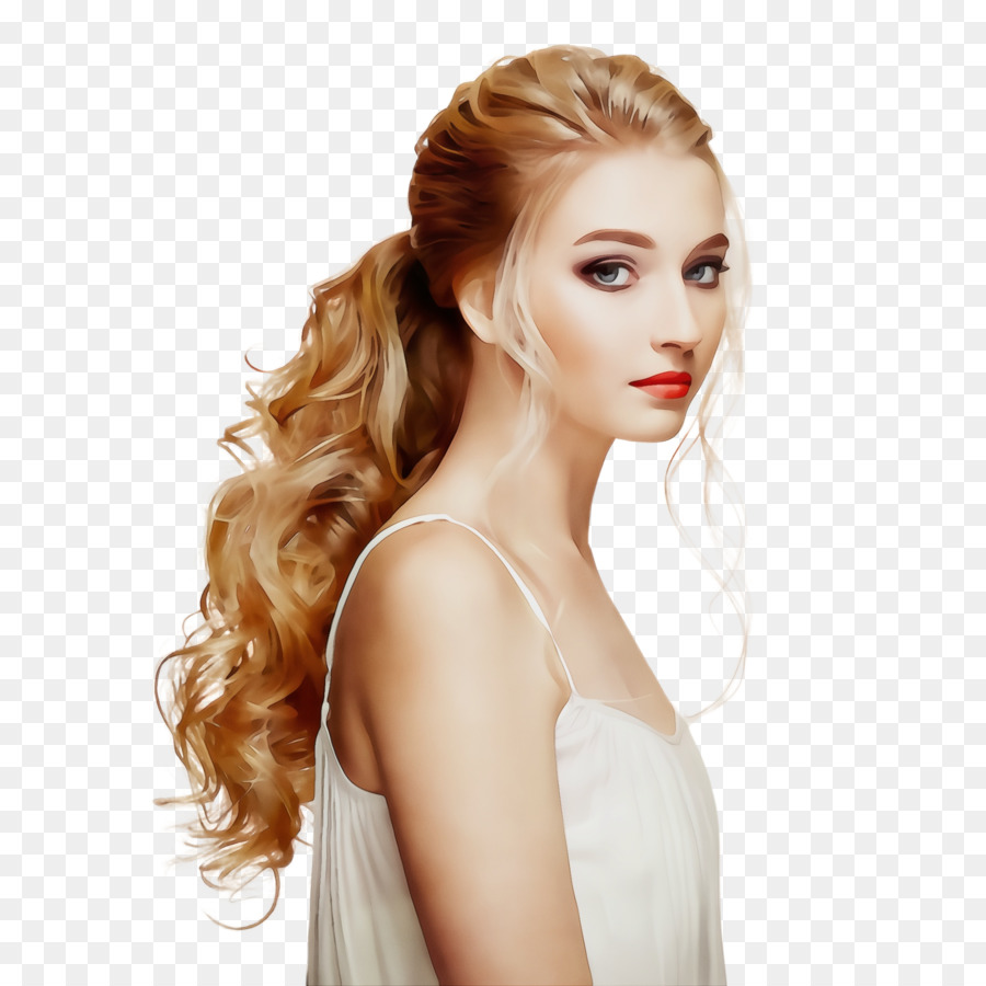 hair hairstyle blond beauty long hair png download - 2000*2000 - Free  Transparent Watercolor png Download. - CleanPNG / KissPNG