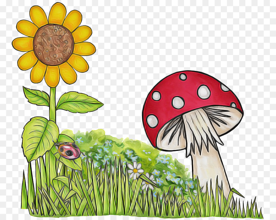 clip art mushroom cartoon plant grass