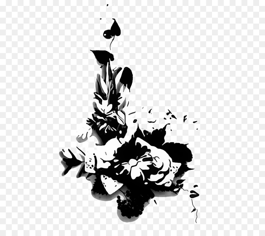 Design grafico del carattere della pianta foglia in bianco e nero - 