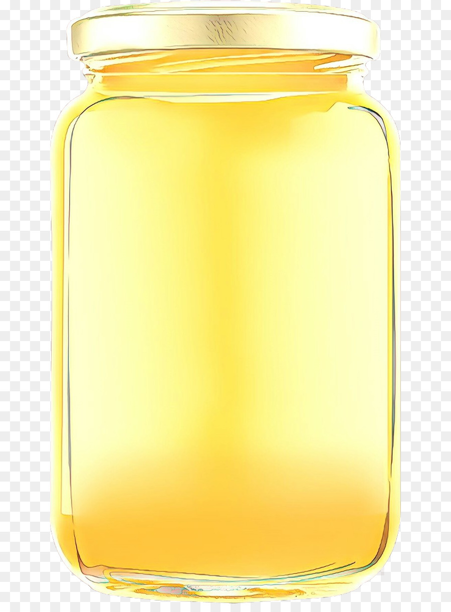 gelbe Vorratsbehälter des Weckglases, die Honig einmachen - 