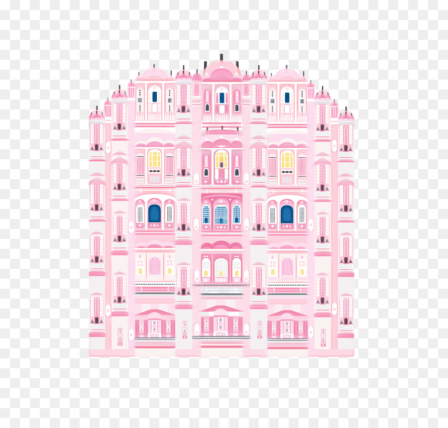 pink white line architecture facade