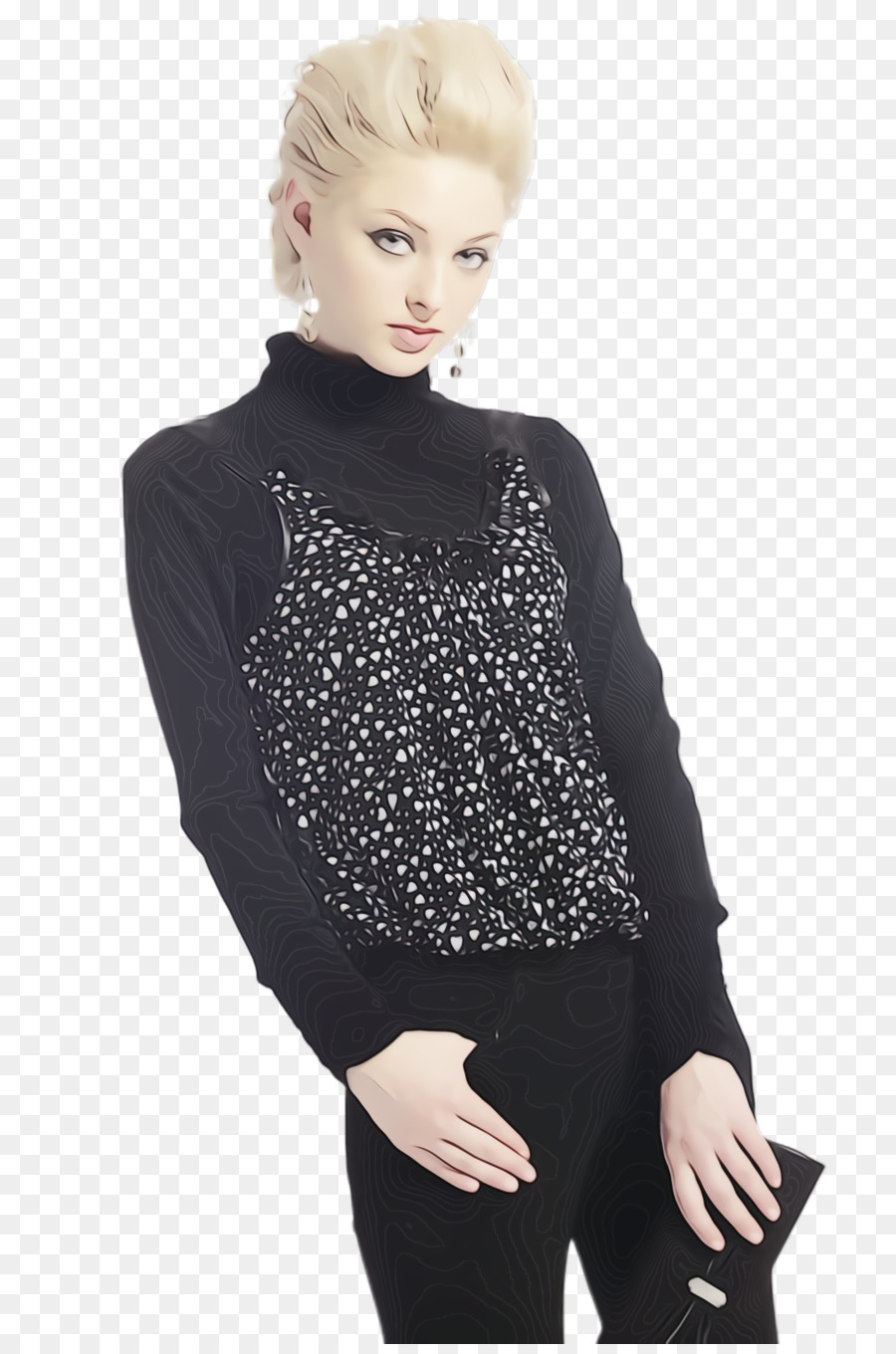 clothing black neck sleeve outerwear