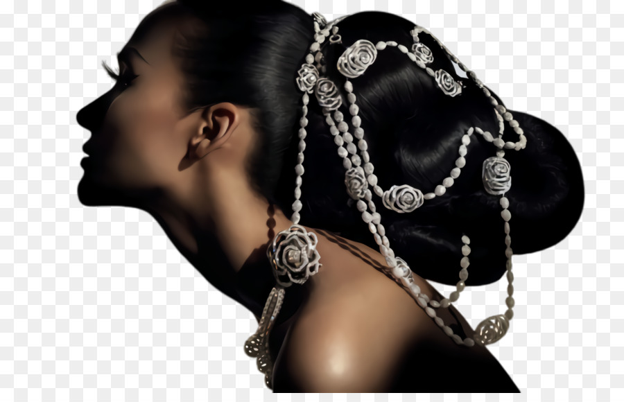 bellezza capelli neri accessorio moda gioielli orecchio - 