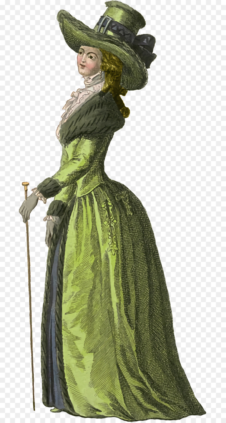 costume design green victorian fashion standing costume