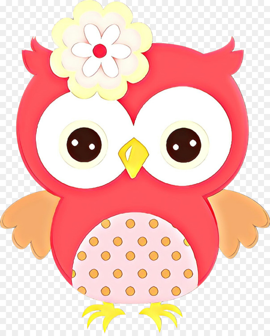 Owl Pink Clip Art Cartoon Bird of Prey - 