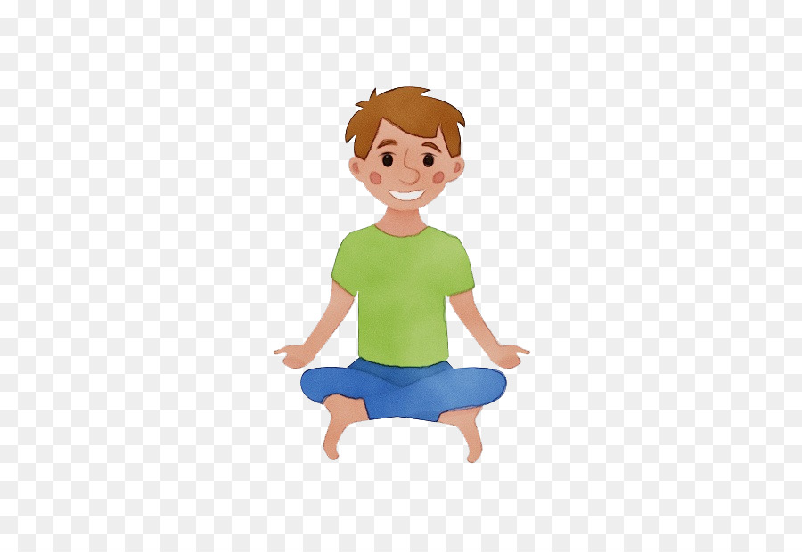 cartoon child sitting arm physical fitness