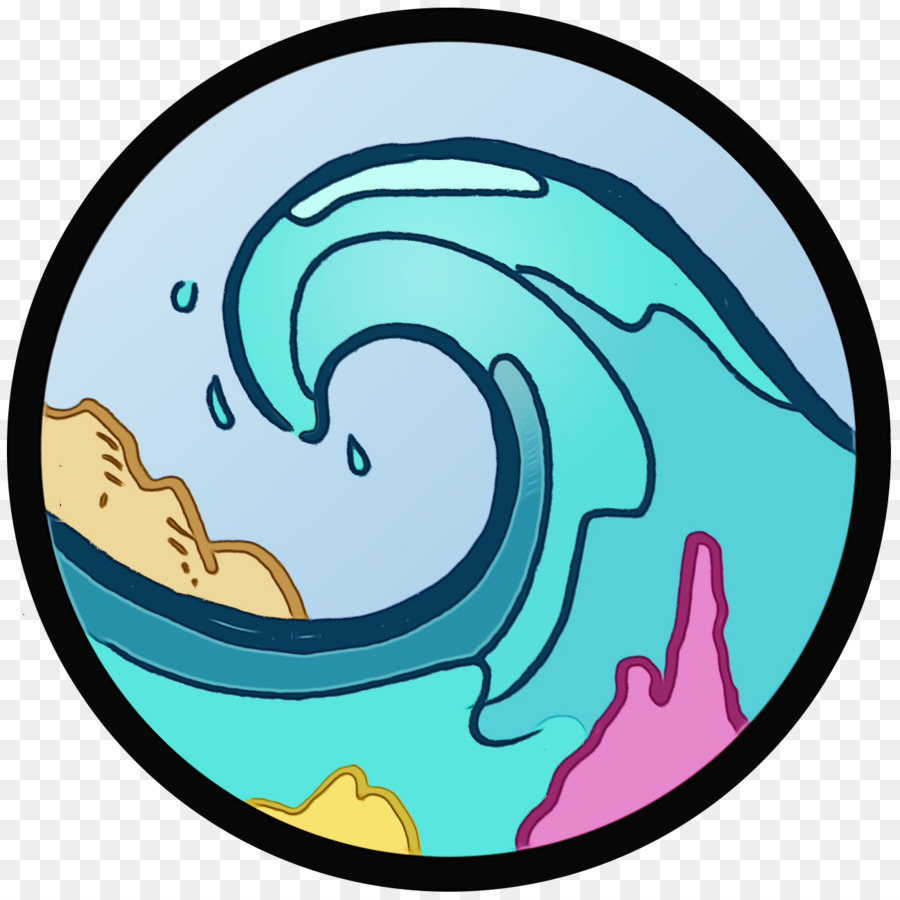 Aqua Turquoise Cartoon Clip Art Circle - 
