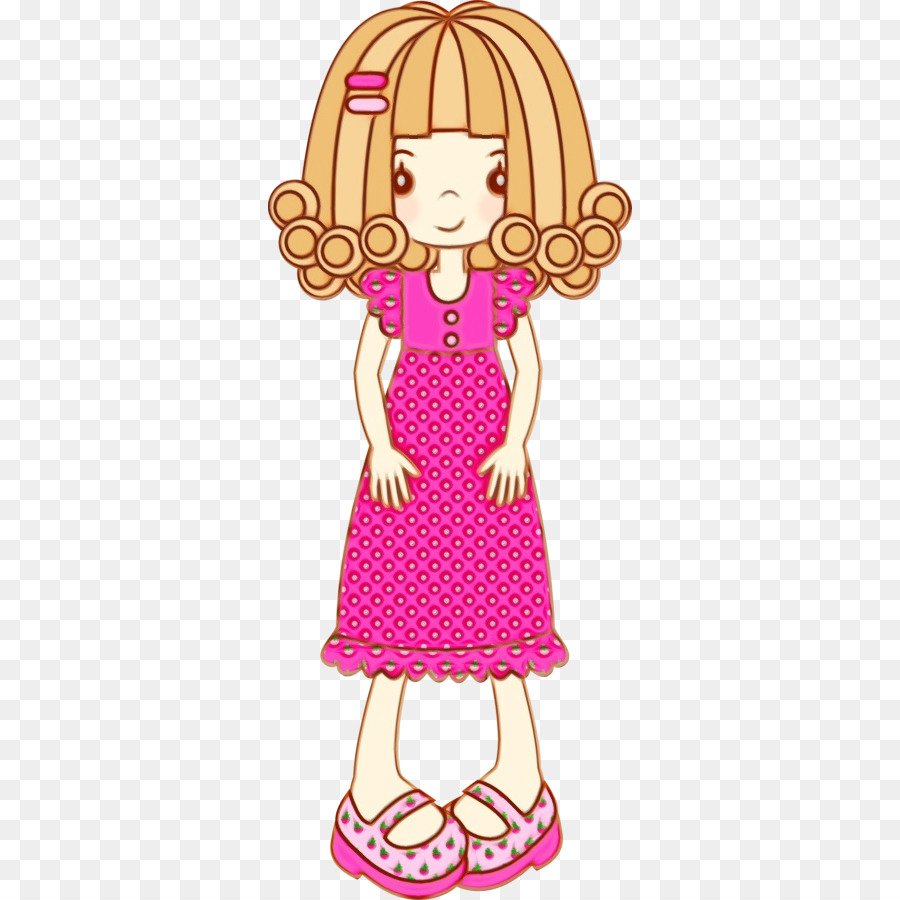 doll pink barbie dress clip art