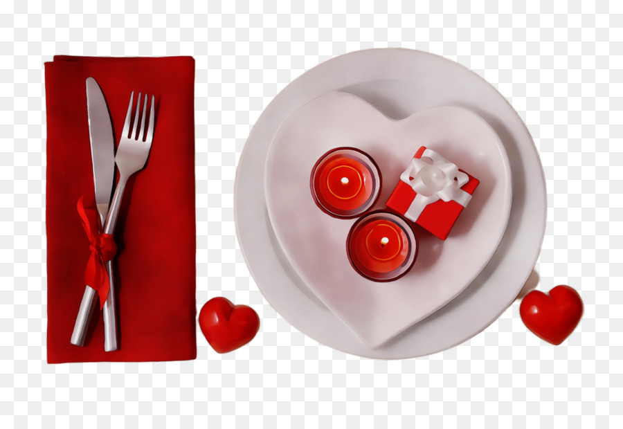 red heart plate spoon love