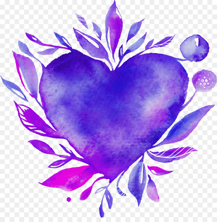 violettes purpurrotes Herzbetriebsblumenblatt - 