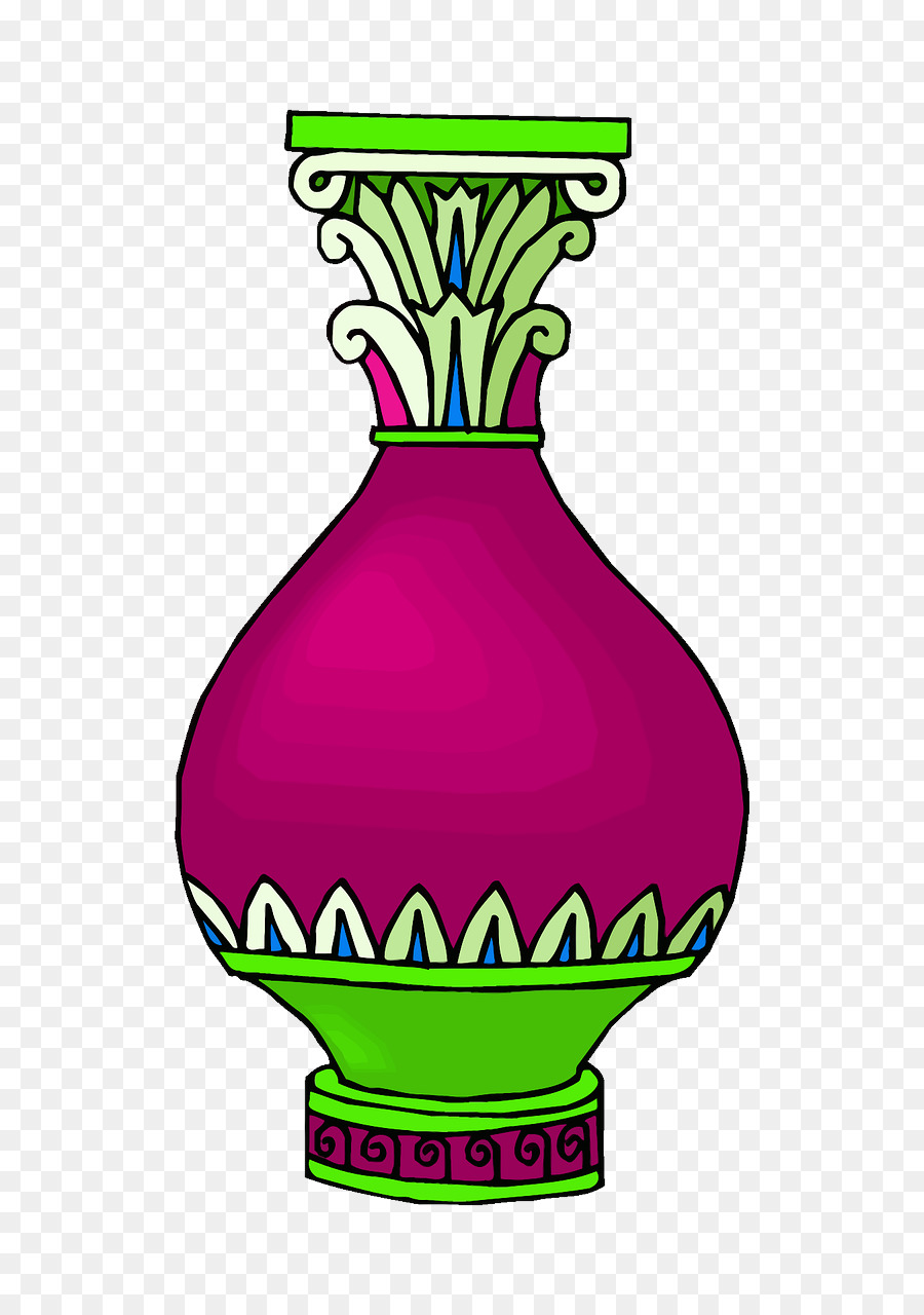 clip art green pink vase magenta