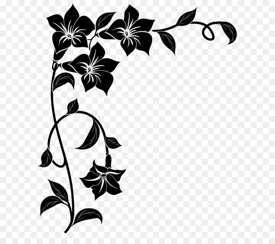 leaf black-and-white stencil plant clip art