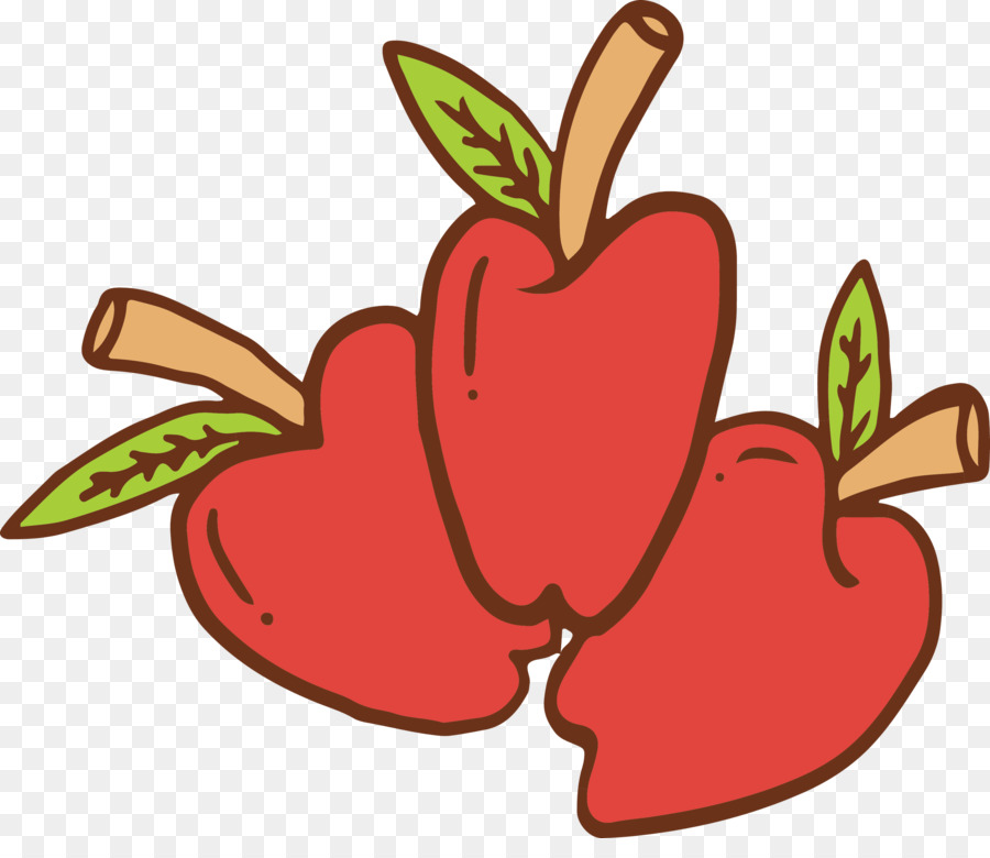 Clip-Art-Blatt-Pflanzenfrucht-Apfel - 