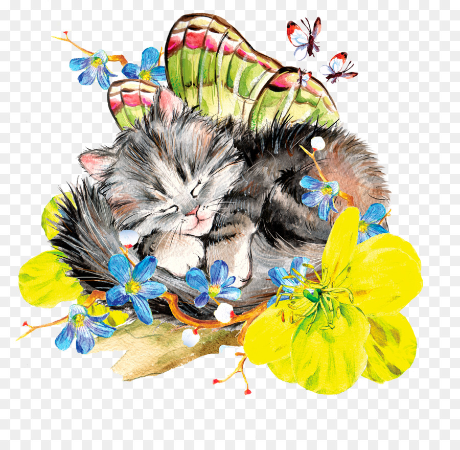 mèo đồ chơi mèo nhỏ đến trung bình mèo mèo nghệ thuật clip - hoa mèo