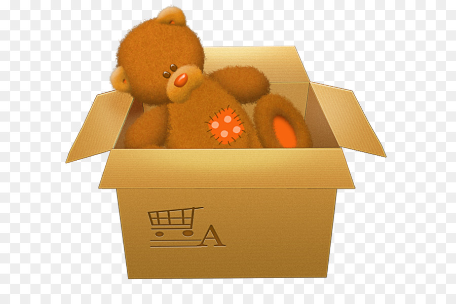 Teddy bear png is about is about Box, Orange, Toy, Teddy Bear, Carton. 
