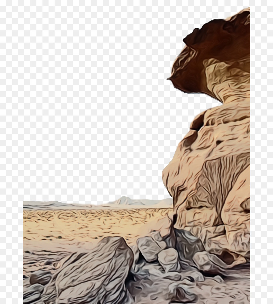 paesaggio desertico personaggio immaginario in legno di roccia - 