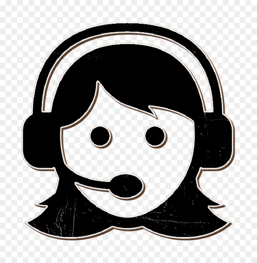 Woman with headset icon Phone icon people icon