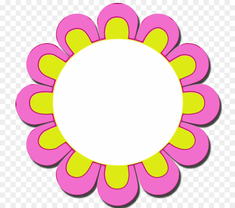 pink yellow circle petal sticker