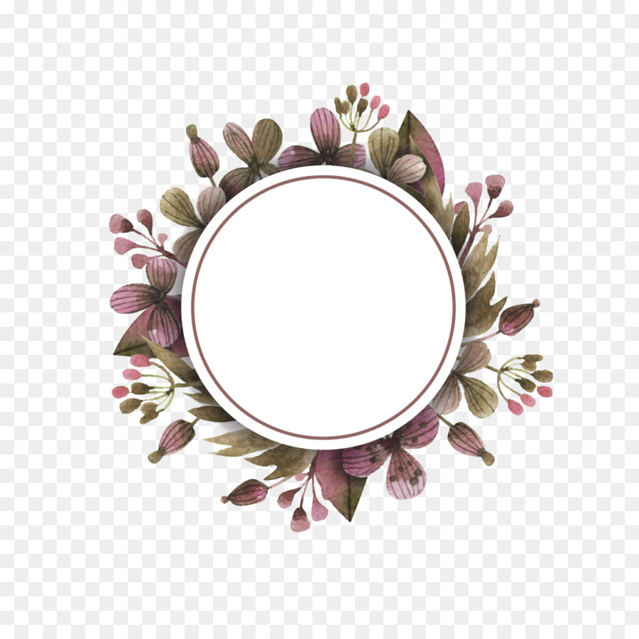leaf mirror pink plate circle