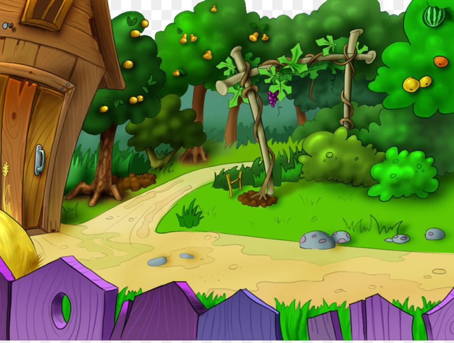 grüner Cartoon-Abenteuerspiel-Biome-Baum - 