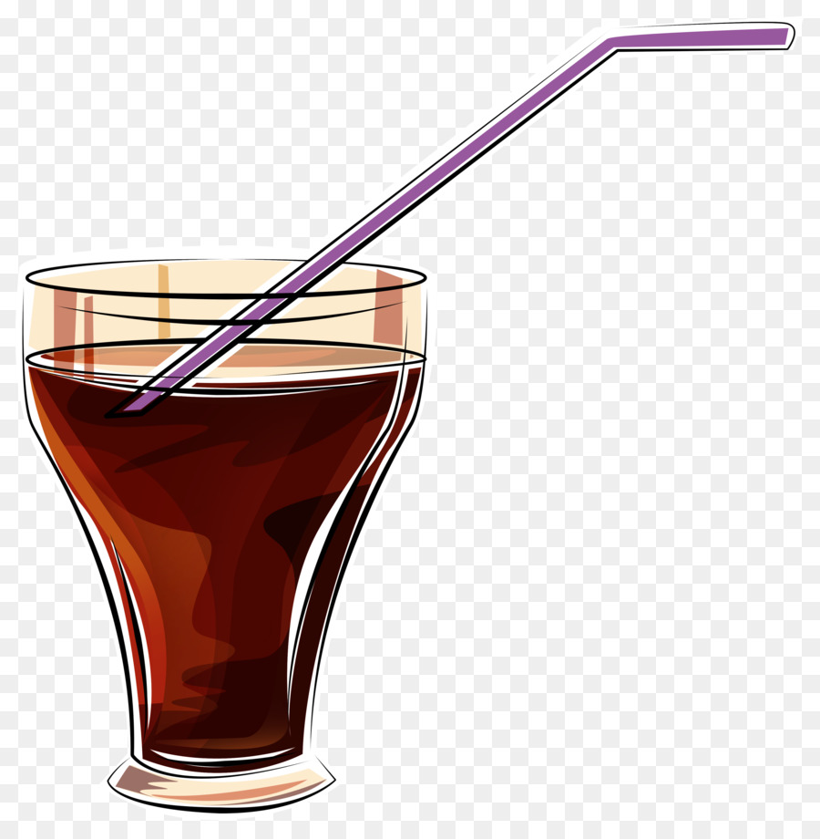 ein Glas alkoholfreies Getränk trinken ein Getränk destilliertes Getränk - Karikatur-Kunststoff-Stroh