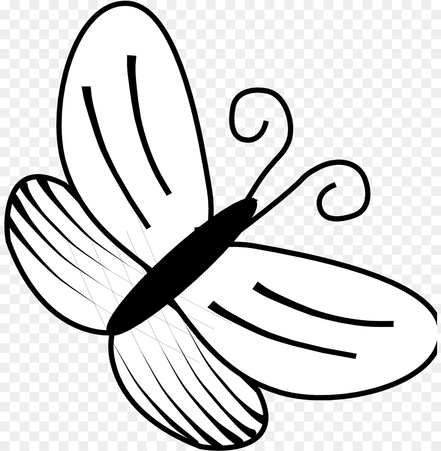 ala in bianco e nero del libro da colorare di line art - torna a scuola farfalla