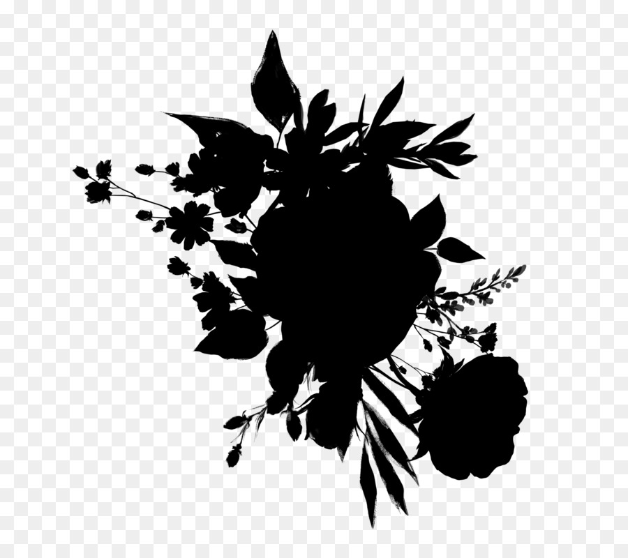 leaf stencil black-and-white plant logo