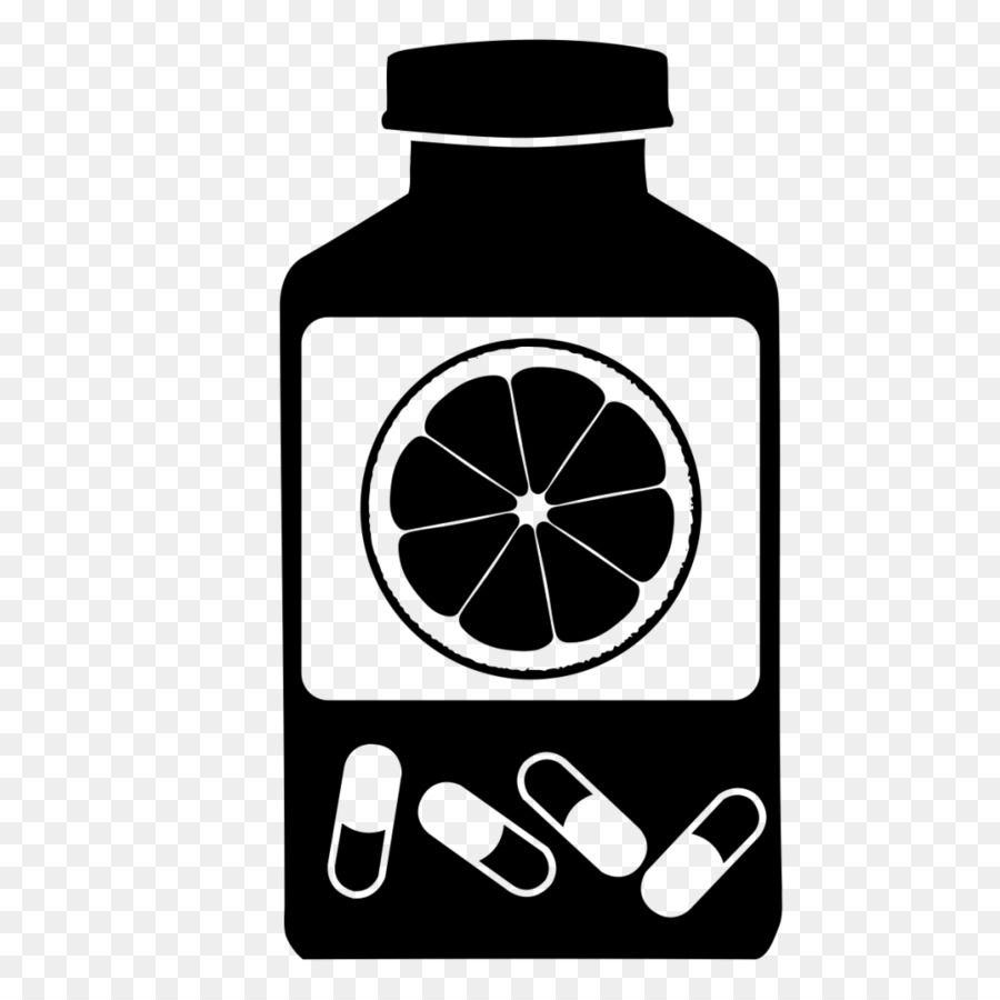 bottiglia di acqua nera bianca bottiglia drinkware - Bottiglia di vitamine per la salute