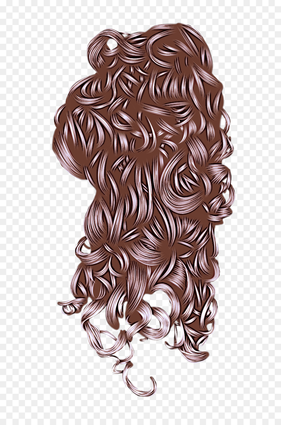 parrucca di capelli lunghi castani acconciatura - 