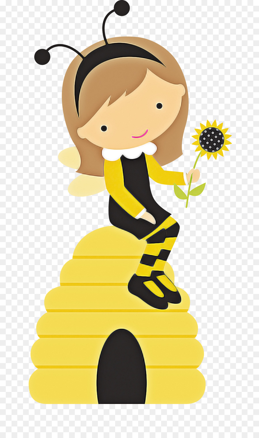 cartone animato giallo ape mellifica felice - 