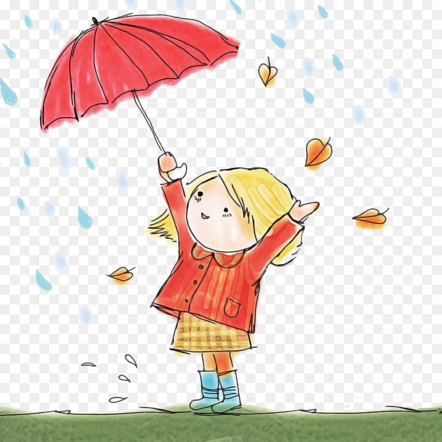 Regenschirmkarikatur-Kinderkunst glücklich - 