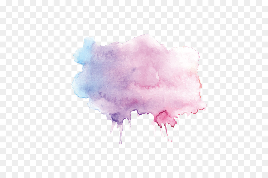 rosa Aquarellfarben-Zuckerwatte-Wolkenfarbe - Aquarell verweigern