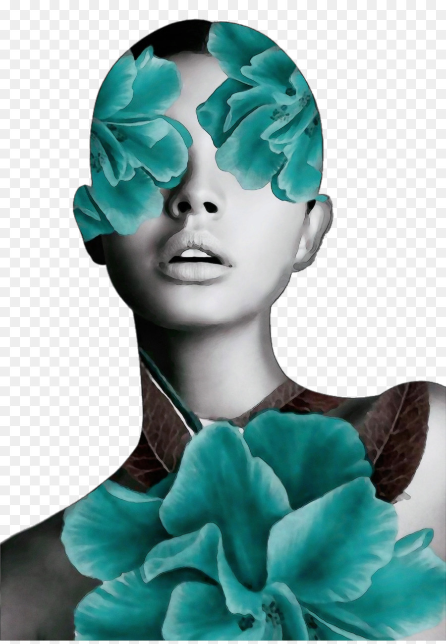 Gesicht Aqua Turquoise Head Green - 