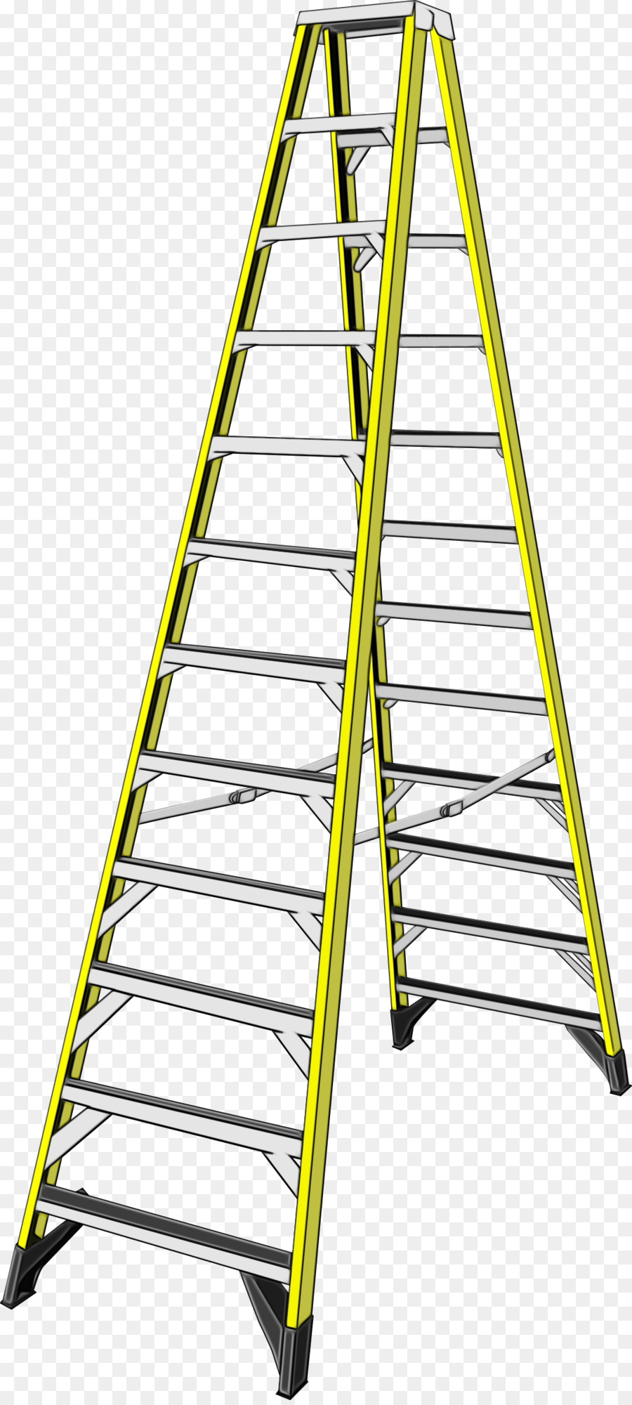 ladder yellow line stairs tool
