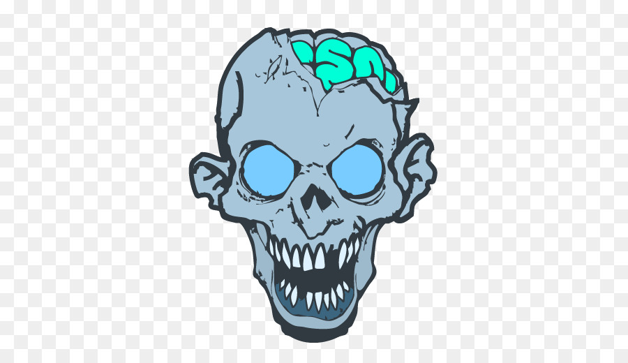 mascella turchese testa teschio di osso - ornamento zombie.