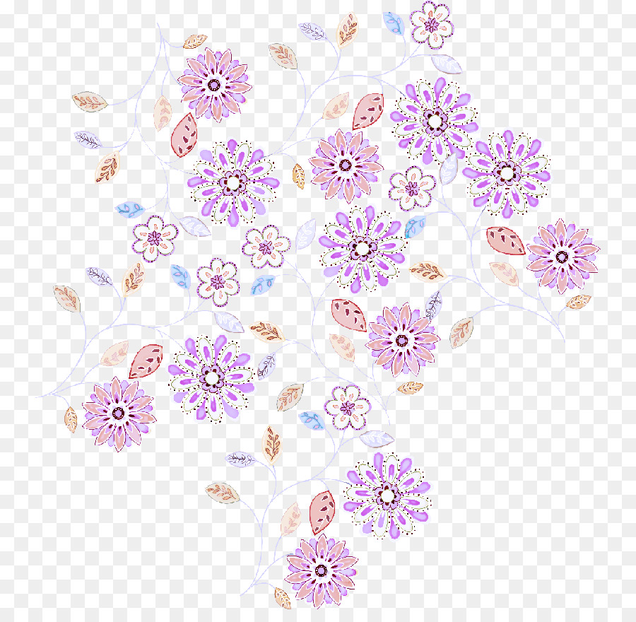 Lila lila Blumenpflanzenmuster - 