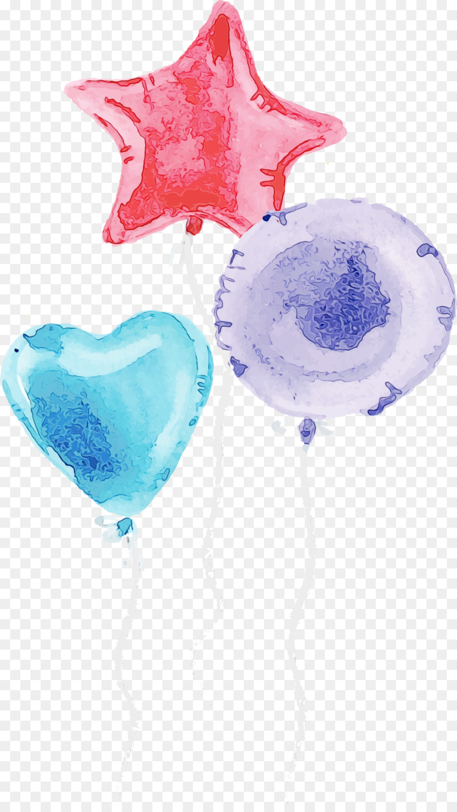 Ballon Herz Partei Versorgung Aquarellfarbe - 