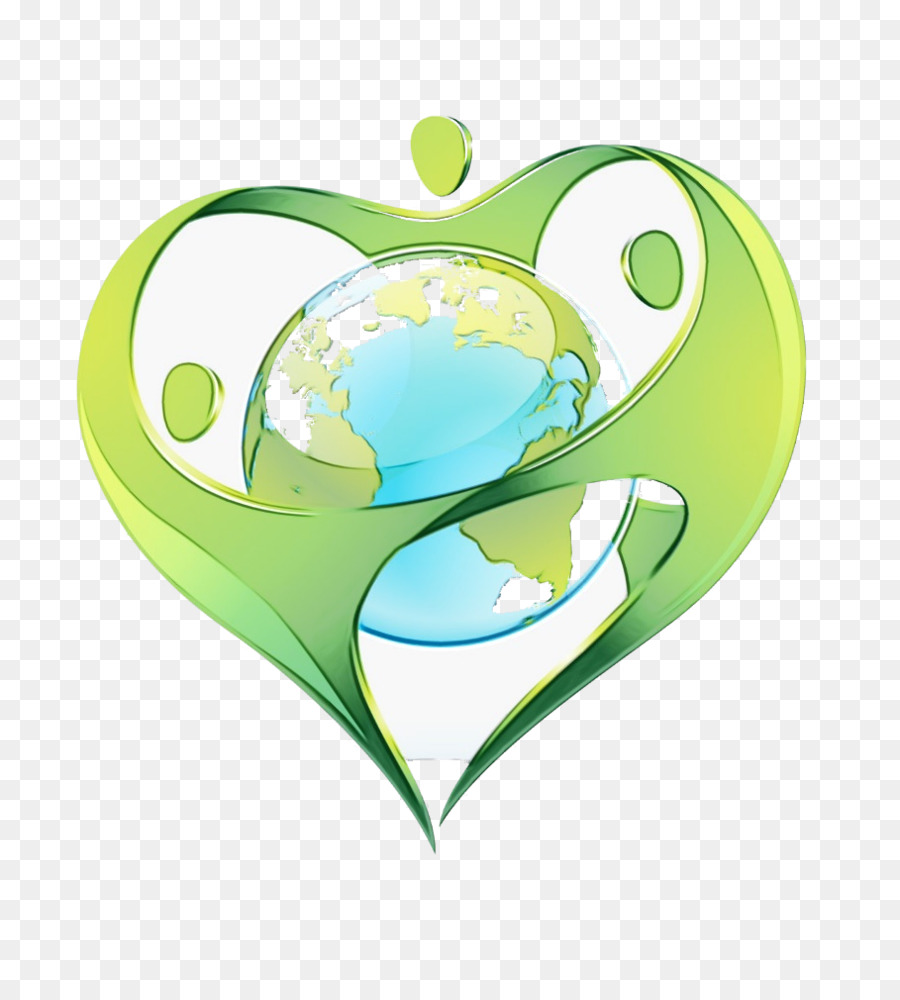 green heart logo earth plant