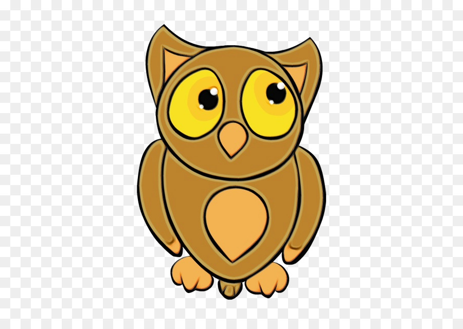 owl cartoon yellow bird bird of prey