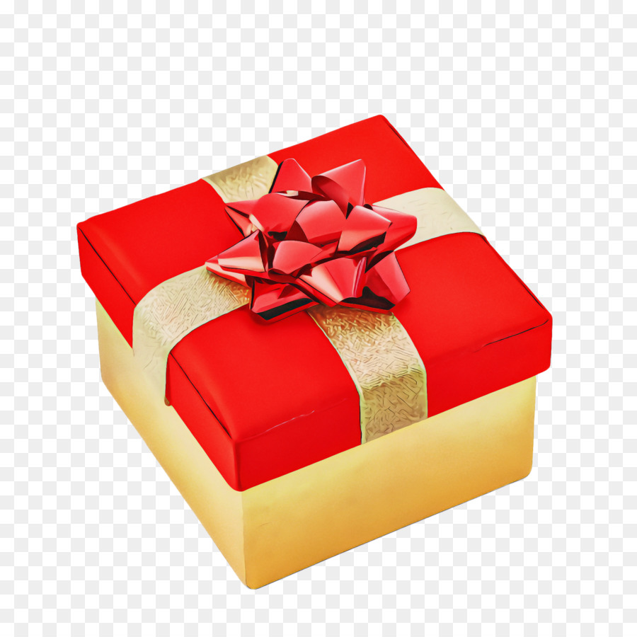Geschenkbox mit roter Schleife - 