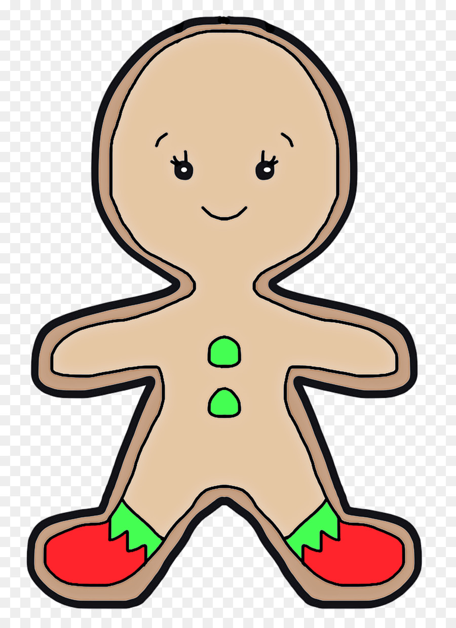 Cartoon Green Sticker Gingerbread - 