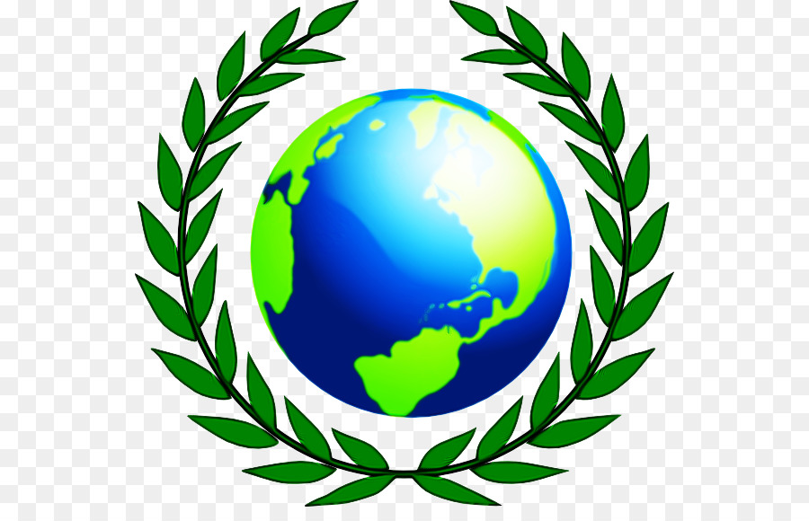 Simbolo del mondo dell'emblema della pianta verde - 