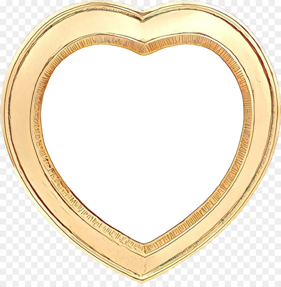 heart mirror brass metal