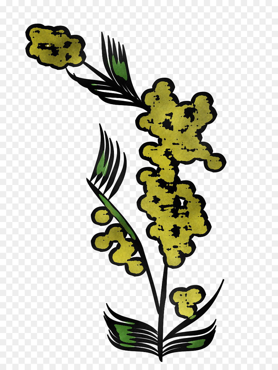 Blattpflanze gelber Blütenpflanzenstamm - 