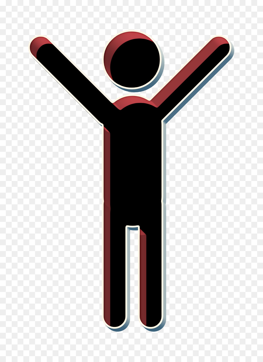 Humans 2 icon Man standing with arms up icon people icon