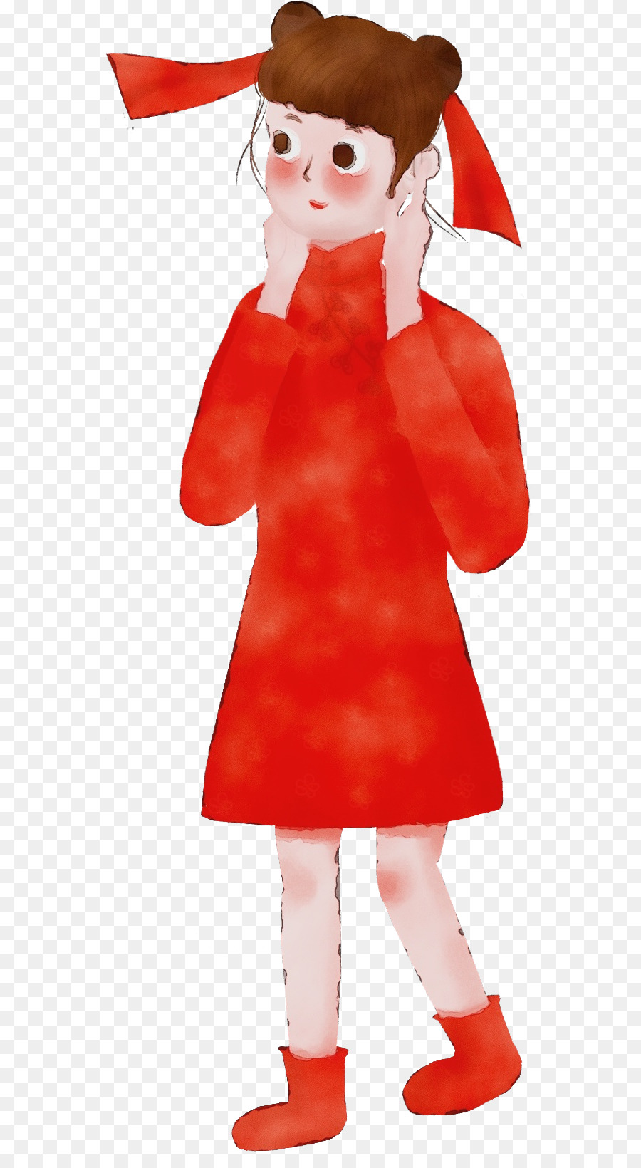 Kleidung rotes Kostüm Oberbekleidung Kleid - 