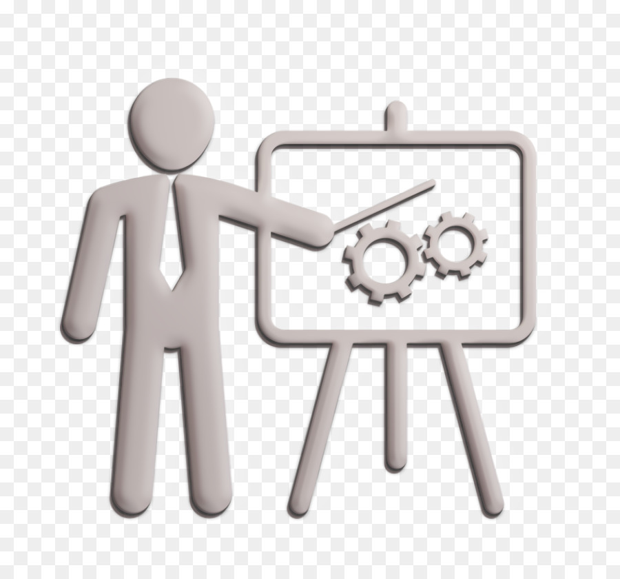 People-Symbol Human Resources-Symbol Geschäftsmann in einer Präsentation mit einer Grafik auf einem Board-Symbol - 
